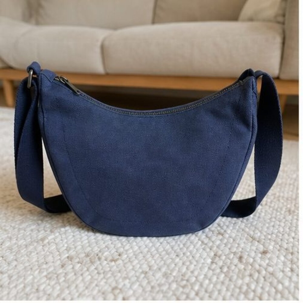 Navy Canvas Crossbody Bag